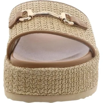 Steve Madden Kayley Slide Sandal for Women, Natural Raffia
