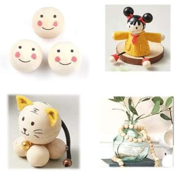 hesmartly 300Pcs 8mm Wood Beads Round Wooden Spacer Beads Unfinished Natural Wood Loose Beads