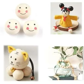 hesmartly 300Pcs 8mm Wood Beads Round Wooden Spacer Beads Unfinished Natural Wood Loose Beads