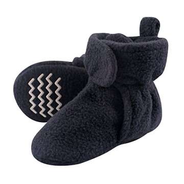 Hudson Baby Unisex-Baby Cozy Fleece Booties Slipper Sock, Navy, 0-6 Months