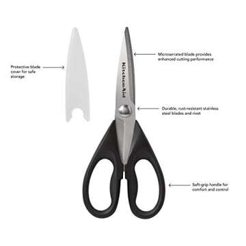 KitchenAid KC351OHOBA Shears with Soft Grip Handles, One Size, Black
