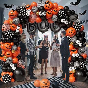 AobkDeco Halloween Balloons Arch Kit 141 PCS for Parties