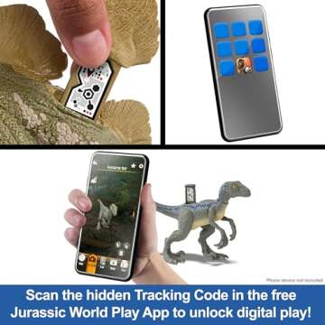 Mattel Jurassic World Strike Attack Dinosaur Toy with Single-Strike Action & Movable Joints, Velociraptor Action Figure Includes Digital Play