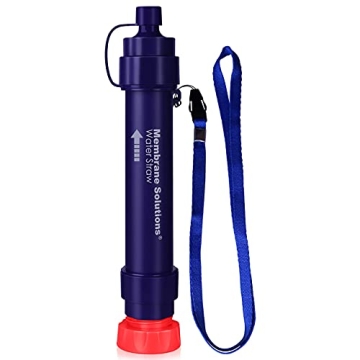 WS02 Water Filter Straw - Detachable 4-Stage 0.1-Micron Portable Water Filter for Hiking, Camping, a...