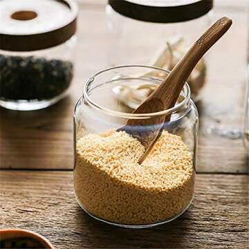 Danmu 5 Pack Glass Airtight Food Storage Jars, Borosilicate Glass Kitchen Canisters, Canisters Sets ...