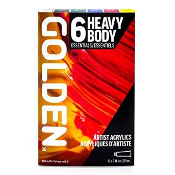 Golden Heavy Body Acrylics 6-Color Set for Artists
