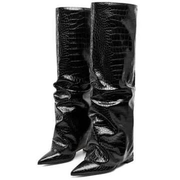 SaraIris Women's Knee High Shark Boots - Stylish & Comfortable
