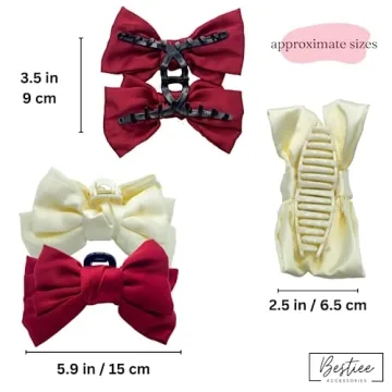 Bestiee 4-Pack Elegant Satin Hair Bow Claw Clips