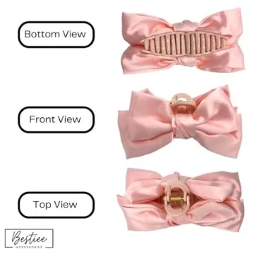 Bestiee 4-Pack Elegant Satin Hair Bow Claw Clips