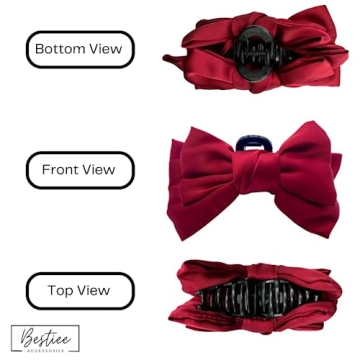 Bestiee 4-Pack Elegant Satin Hair Bow Claw Clips