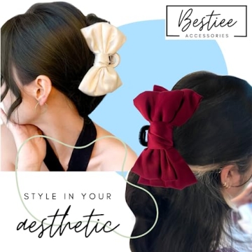Bestiee 4-Pack Elegant Satin Hair Bow Claw Clips
