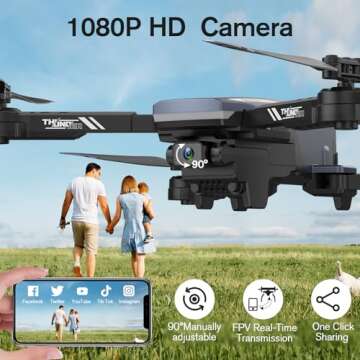 DROCON Drone with Camera for Adults ,1080P HD Adjustable WIFI FPV Drone for Kids Beginners,RC Mini D...