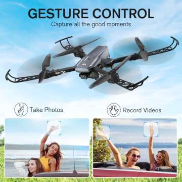DROCON Drone with Camera for Adults ,1080P HD Adjustable WIFI FPV Drone for Kids Beginners,RC Mini Drone Toys Gifts with Altitude Hold,360°Flip ,Headless,Gestures Selfie,3 Speed Mode, 2 Batteries with Carrying Bag