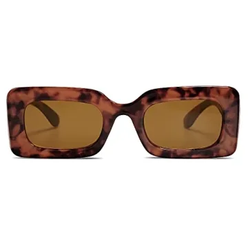 Trendy SOJOS Retro 90s Nude Rectangle Sunglasses for All