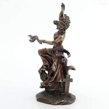 VERONESE DESIGN 9.5 Inch OYA Orisha of Wind and Transformation Cold Cast Resin Antique Bronze Finish...
