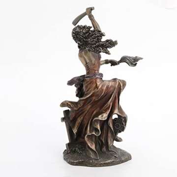 VERONESE DESIGN 9.5 Inch OYA Orisha of Wind and Transformation Cold Cast Resin Antique Bronze Finish Altar Statue