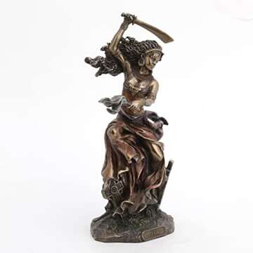 VERONESE DESIGN 9.5 Inch OYA Orisha of Wind and Transformation Cold Cast Resin Antique Bronze Finish Altar Statue
