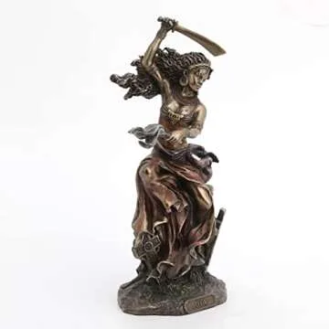 VERONESE DESIGN 9.5 Inch OYA Orisha of Wind and Transformation Cold Cast Resin Antique Bronze Finish Altar Statue