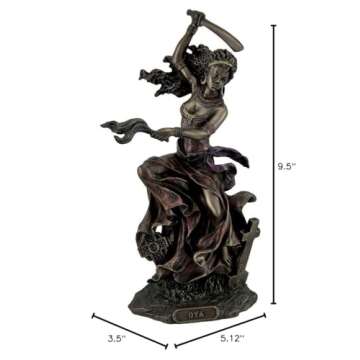 VERONESE DESIGN 9.5 Inch OYA Orisha of Wind and Transformation Cold Cast Resin Antique Bronze Finish Altar Statue