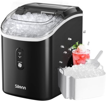 Silonn Nugget Ice Maker with Self-Cleaning - 33lbs/24H