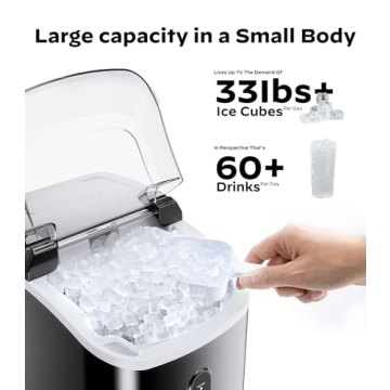 Silonn Nugget Ice Maker with Self-Cleaning - 33lbs/24H