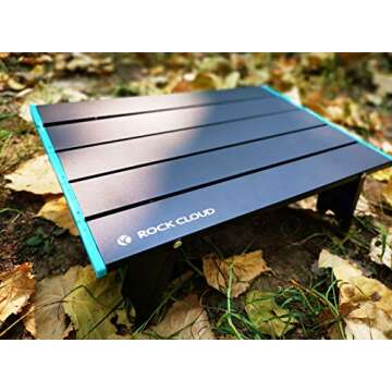 ROCK CLOUD Folding Beach Table Aluminum Portable Camping Table Ultralight, Black