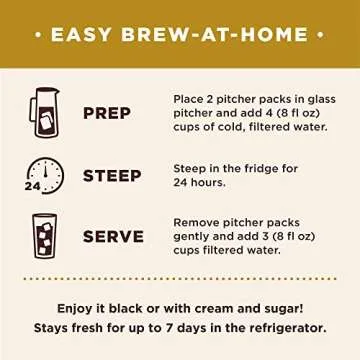 Don Francisco's Organic Cold Brew Coffee Pitcher Packs - Premium 100% Arabica Beans, Medium-Dark Roast, Easy at Home Process, Makes 4 Pitchers (8 Pks) - Smooth, Rich Taste with Chocolate Notes