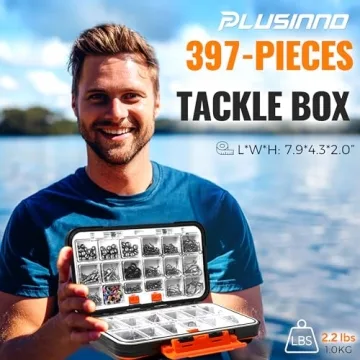 PLUSINNO 397pcs Tackle Kit - Fishing Gear for All Anglers