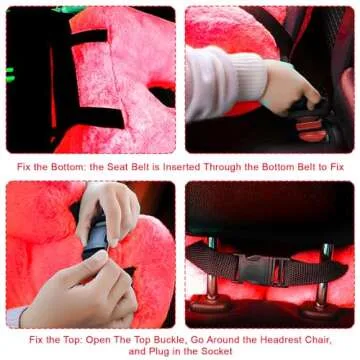 MROUEN Travel Pillow, Travel Pillow for Kids, Sleeper Hold Pillow Travel, Removable U-Shaped Pillow for Adults and Children to Support Head and Body in The Back Seat of Long Car Trips (Red)