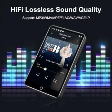 80GB MP3 Player with Bluetooth and WiFi, 4.0" Full Touchscreen Mp4 Mp3 Player with Spotify, Audible, Amazon Music, Android Music Player with Speaker, FM Radio, E-Book, Up to 1TB (Black)