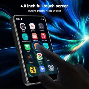 80GB MP3 Player with Bluetooth and WiFi, 4.0" Full Touchscreen Mp4 Mp3 Player with Spotify, Audible, Amazon Music, Android Music Player with Speaker, FM Radio, E-Book, Up to 1TB (Black)