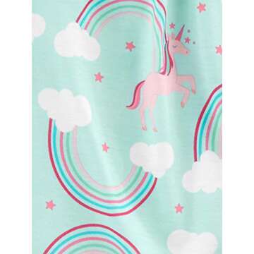 Simple Joys By Carter's Girls 2-pack Nightgown, Mint Green Rainbow/Pink Polka Dot, 8-10 US