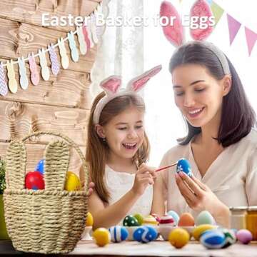 Small Wicker Bunny Basket Set - 2 Cute Easter Baskets