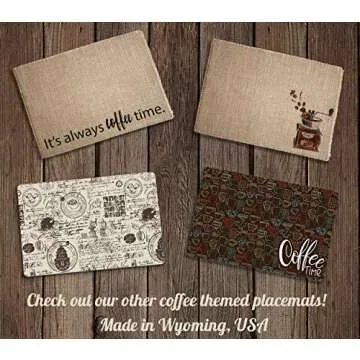 Coffee Maker Mat for your Coffee Machine, Burlap Coffee Bar Placemat, Coffee Station Accessories - Made in the USA (Mom's Coffee Bar)