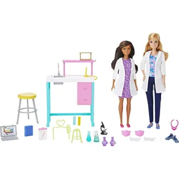Barbie Science Lab Playset with 2 Scientist Dolls & Accessories