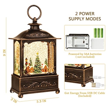 Enchanting Christmas Snowball Lantern with Music