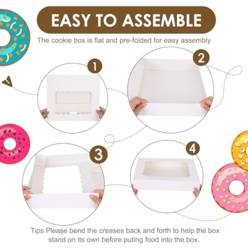 Moretoes 40 Cookie Boxes for Cakes Pastries and Treats