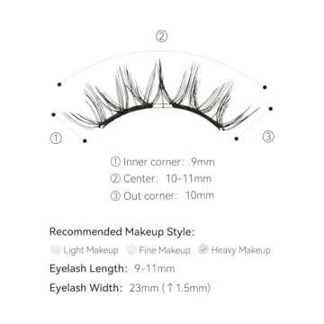 WOSADO Magnetic Eyelashes Kit, No.12+ IRIS BLACK PLUS, Reusable Glue-free Manga Lashes, Cruelty-free False Lashes, Waterproof, Lightweight, Suit for Anime Heavy Makeup