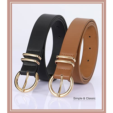 Stylish VONMELLI Women's Leather Belts - Black & Brown