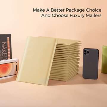 Fuxury Kraft Bubble Mailer 6x10 Inch 50 Pack，Strong Adhesion Padded Envelopes,Self Seal Bubble Envelopes, Waterproof Cushioned Bubble Mailers Packaging for Small Business，Bulk #0 Mailers Brown