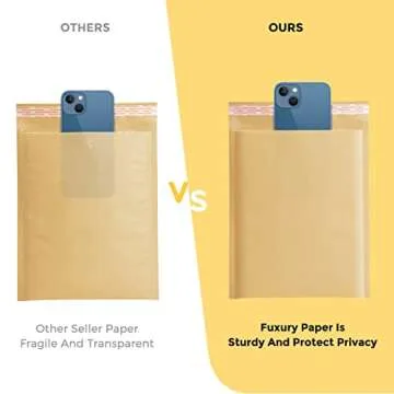 Fuxury Kraft Bubble Mailer 6x10 Inch 50 Pack，Strong Adhesion Padded Envelopes,Self Seal Bubble Envelopes, Waterproof Cushioned Bubble Mailers Packaging for Small Business，Bulk #0 Mailers Brown