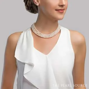 Triple Strand Freshwater Pearl Necklace for Women