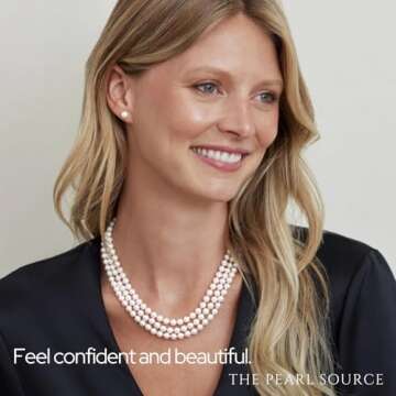 Triple Strand Freshwater Pearl Necklace for Women