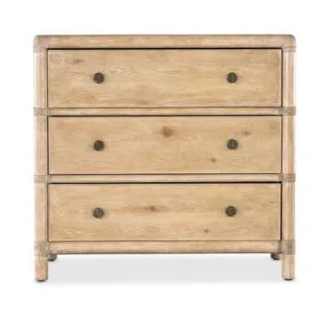 Hooker Furniture Retreat Rattan Nightstand in Dune Beige