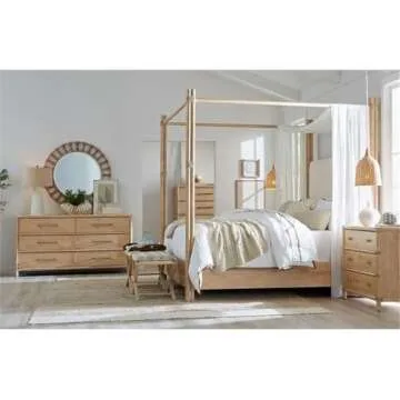 Hooker Furniture Retreat Rattan Nightstand in Dune Beige