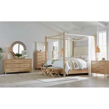 Hooker Furniture Retreat Rattan Nightstand in Dune Beige