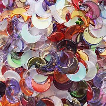 INSPIRELLE 100pcs Mixed Moon Crescent Crystal Glass Beads for Jewelry Making