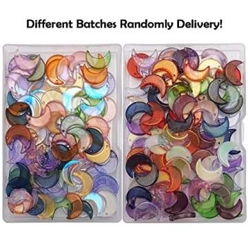 Moon Crescent Crystal Glass Beads for Jewelry Crafting