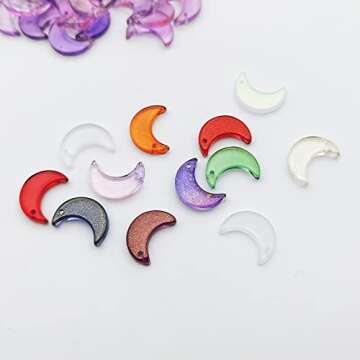 Moon Crescent Crystal Glass Beads for Jewelry Crafting