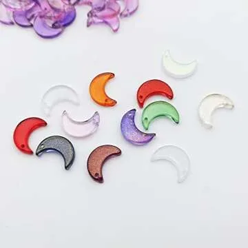 Moon Crescent Crystal Glass Beads for Jewelry Crafting